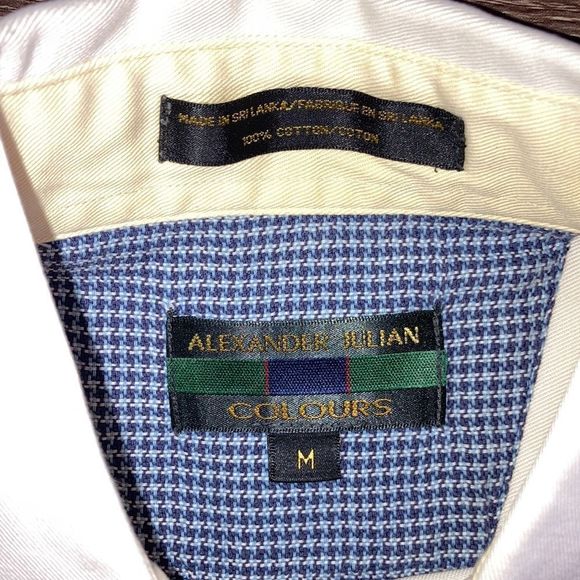Mens Medium Cream Alexander Julian Colours Button Up Shirt - Picture 3 of 12